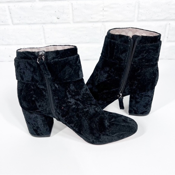 LOUISE ET CIE Babette Textured crushed velvet Block Heeled Boot with side Zip - Picture 4 of 9